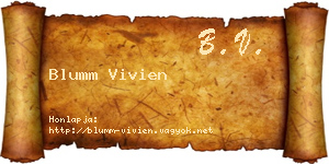 Blumm Vivien névjegykártya